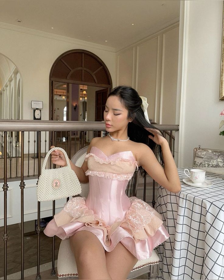 18th Birthday Sweet Pink Strapless Sweetheart Neck Lace Silk Satin Mini Birthday Dress Homecoming Dress TP2358