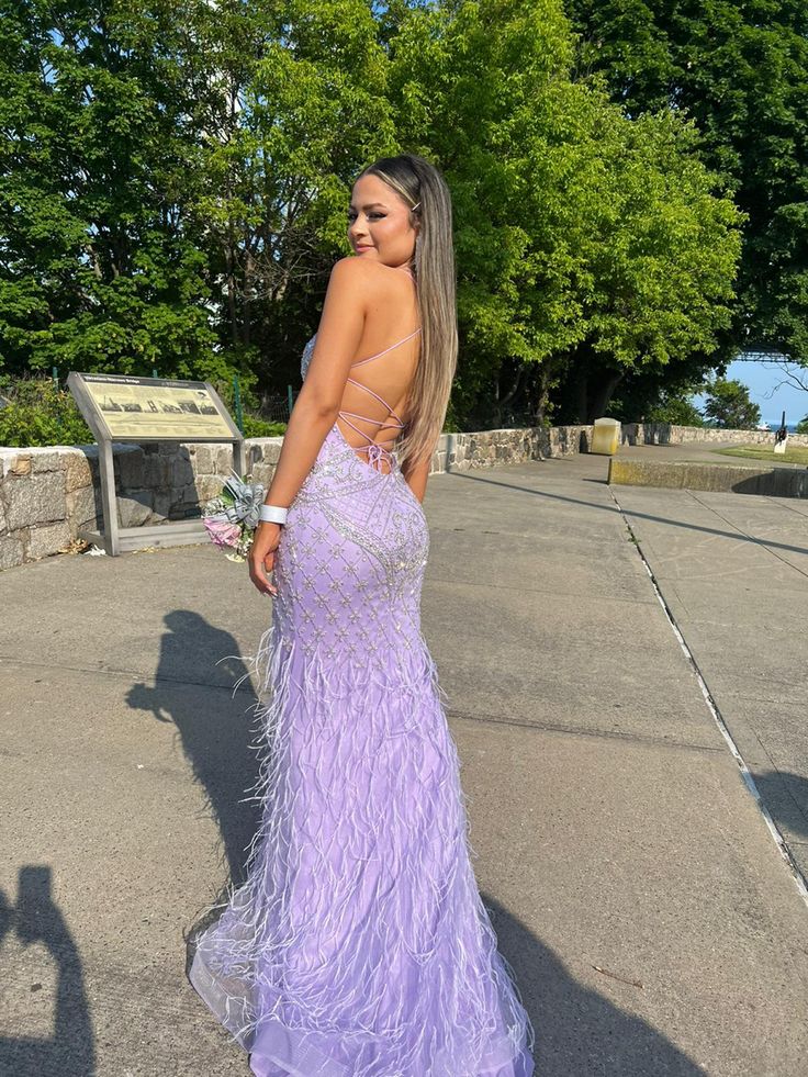 Glamorous Purple Backless Sleeveless Sequin Floor Length Prom Dress Bridesmaid Dress TP2359