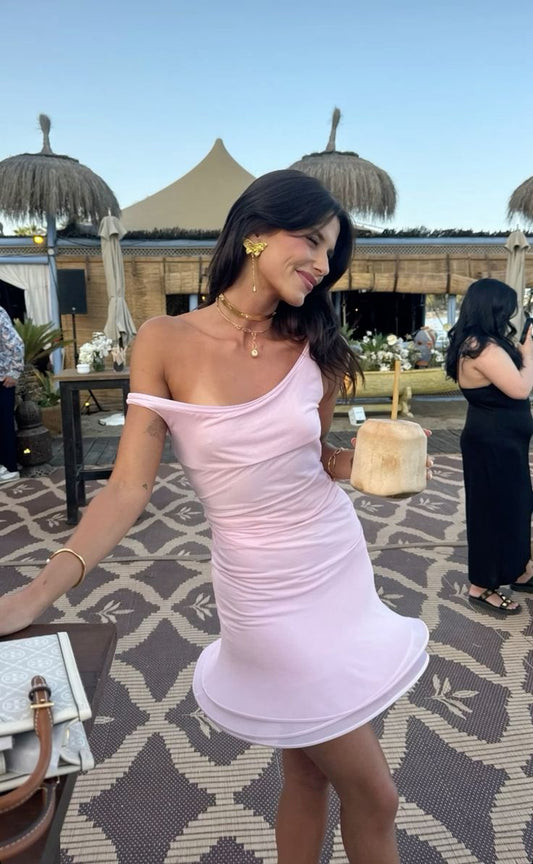Chic Pink Strapless Sleeveless Short Party Dress Homecoming Dress TP2430