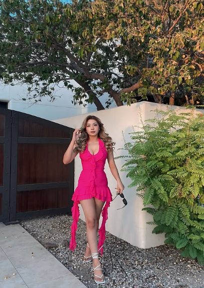 Halter Neck Low Neck Sleeveless Ruffle Mini Prom Dress Party Dress TP2441