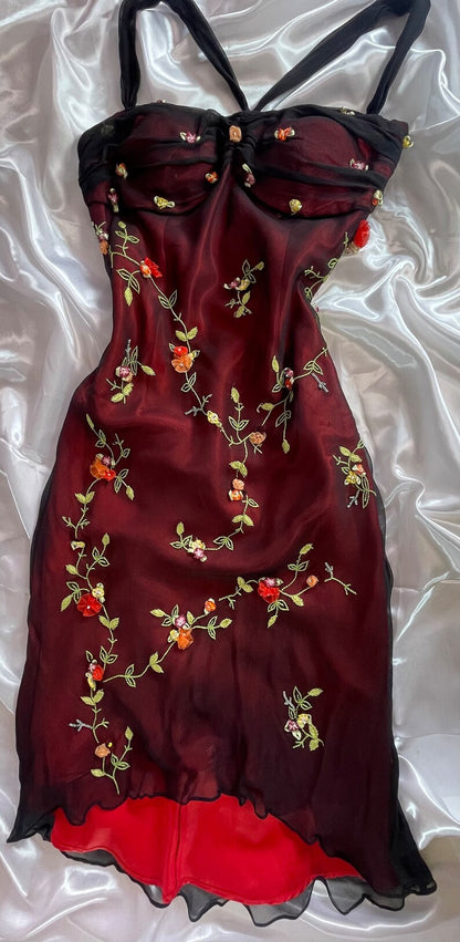 Sexy Burgundy Off-the-shoulder Sleeveless Embroidered Ball Gown Evening Dress TP2499