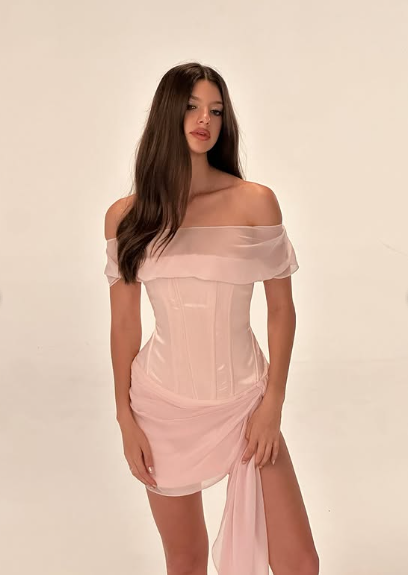 Bodycon Off Shoulder Sleeveless Mini Pink Party Dress Homecoming Dress TP2522