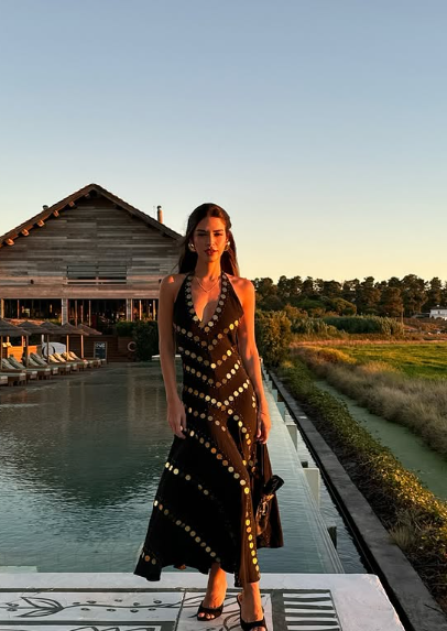 Elegant Black Halter Neck Sequined Backless Chiffon Long Prom Dress Evening Dress TP2571