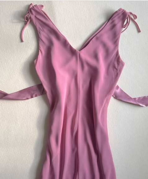 Pink V-neck Sleeveless A-Line Simple Prom Dress Evening Gown TP2684