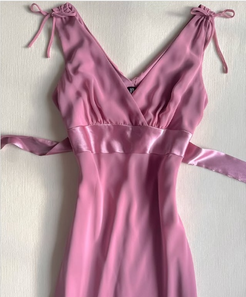 Pink V-neck Sleeveless A-Line Simple Prom Dress Evening Gown TP2684