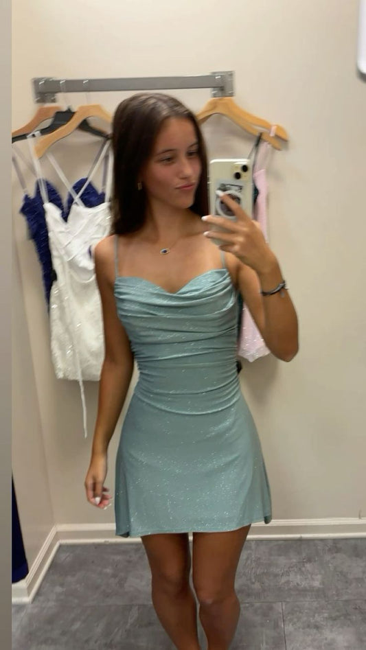 Simple Strapless Sparkling Sleeveless Mini Party Dress Homecoming Dress TP2702