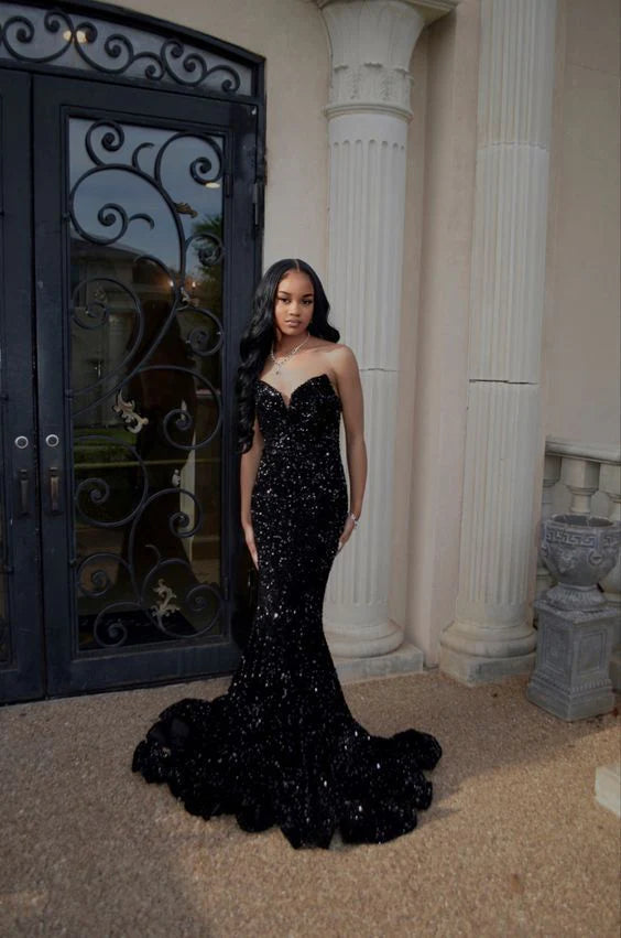 Gorgeous Strapless Mermaid Floor-length Ball Gown Evening Dress TP2709