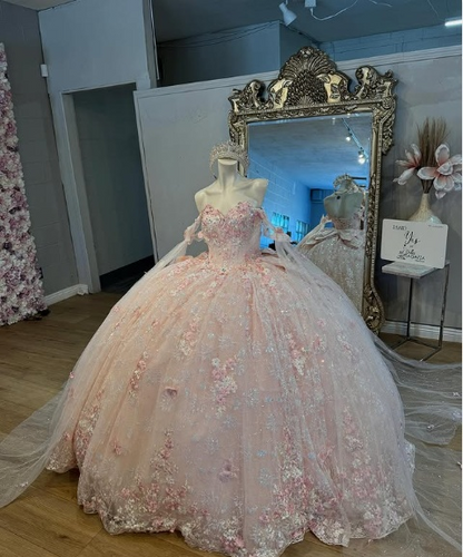 Sweet light pink princess dress sweetheart neckline bow tail A-line prom dress evening dress TP2767