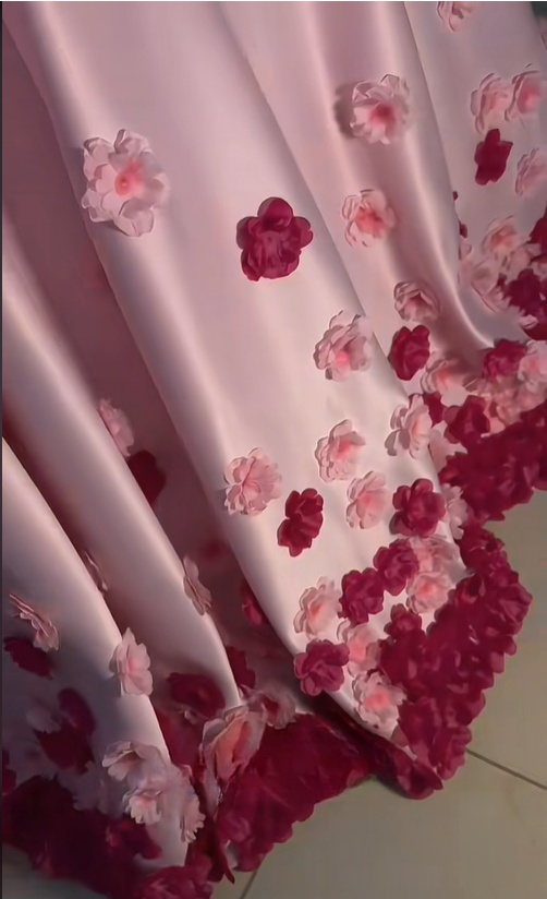 18th Birthday Pink Off Shoulder Satin 3D Flower A-Line Long Party Dress Prom Dress TP2787