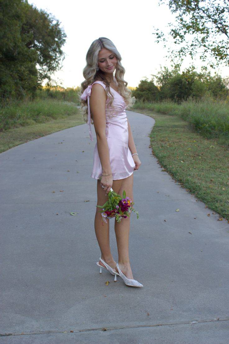Vintage Pink Sleeveless Deep V-Neck Ruched Satin A-Line Homecoming Dress TP6027