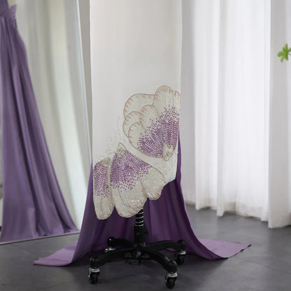 Vintage Butterfly Design Beaded One-shoulder Mermaid Long Prom Dress Evening Dress TP4567