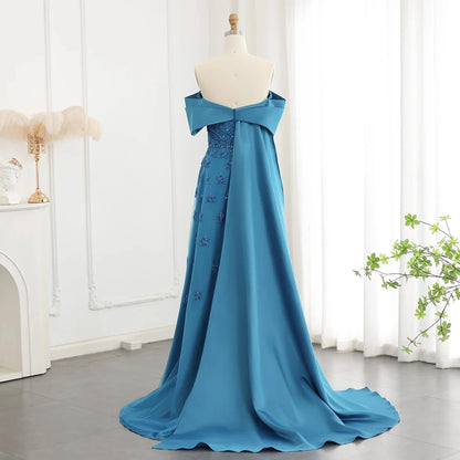 Gorgeous Sparkling Sequin Embroidery Off-the-shoulder A-Line Long Prom Dress Evening Dress TP4558