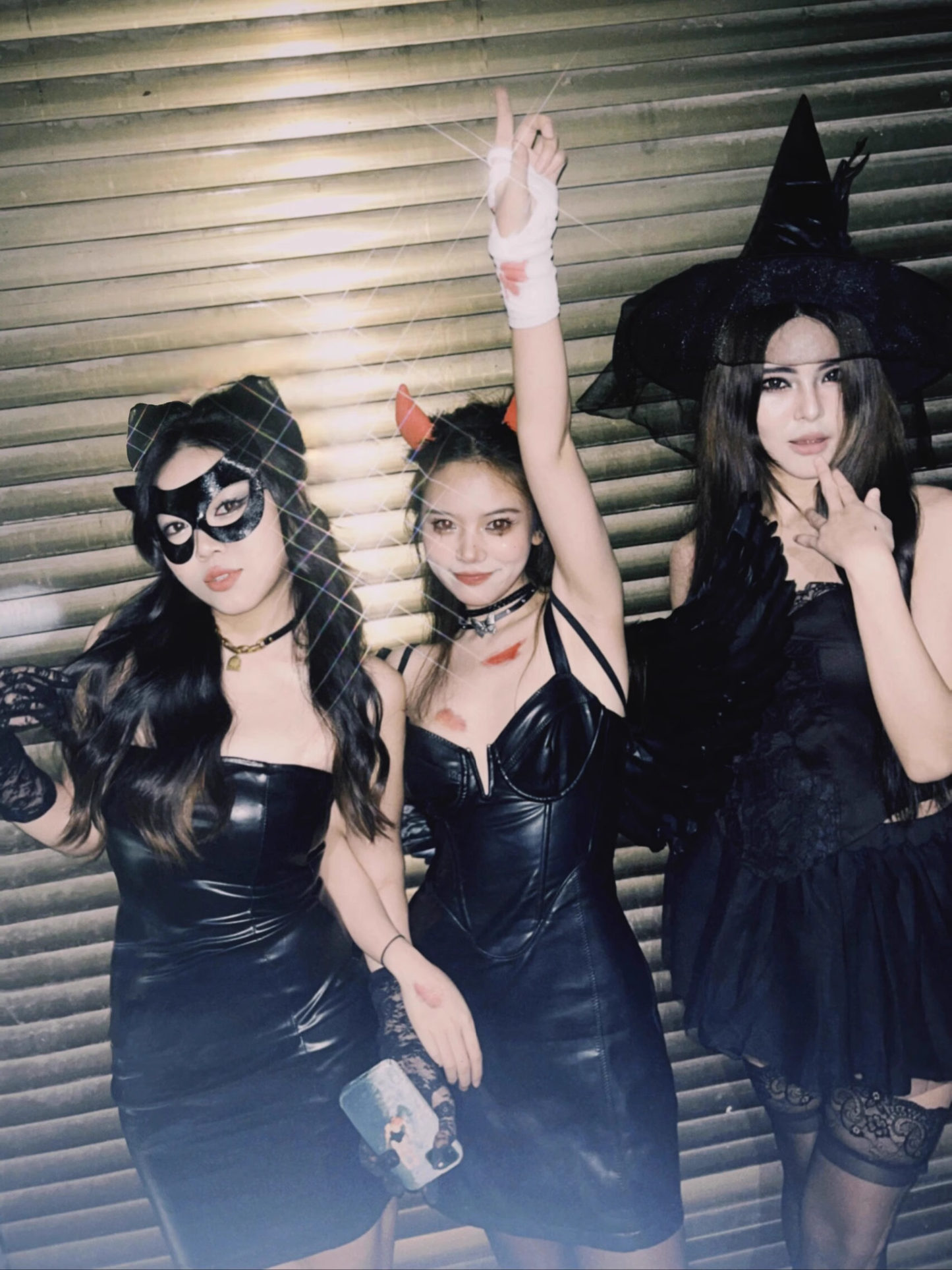 Simple Black Split Dress Design A-line Sleeveless Spaghetti Strap Leather Dress TP3296