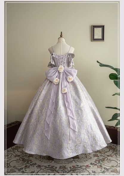 Gorgeous Lilac Sweet 16 Quinceanera A-Line Sweetheart Pearl 3D Flowers Spaghetti Strap Evening Dress Ball Gown TP4915