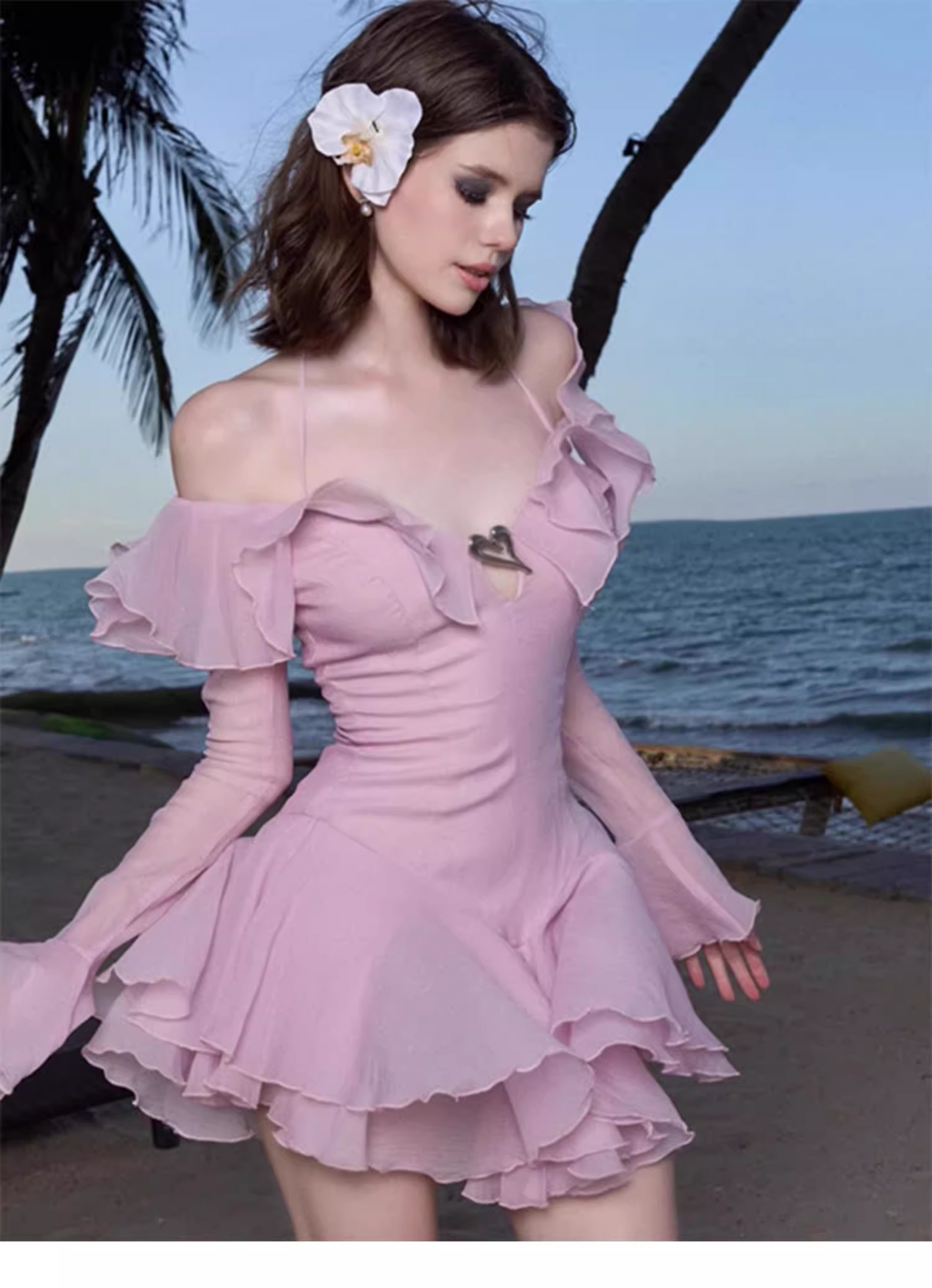 Simple Fashion Pink Off-the-shoulder Design A-line Party Dresses Homecoming Dresses, TP3837
