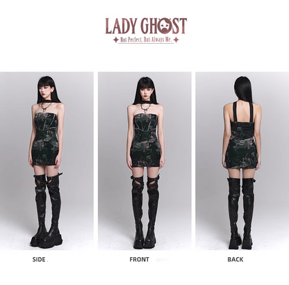 New Fashion Painting Pattern Design Sense Halter Dress TP2925