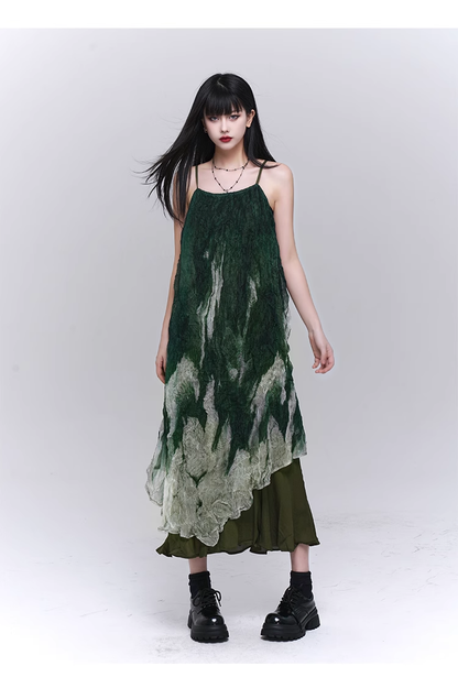 Chic Retro Goth Black Velvet Shawl Spaghetti Strap Dress TP2914