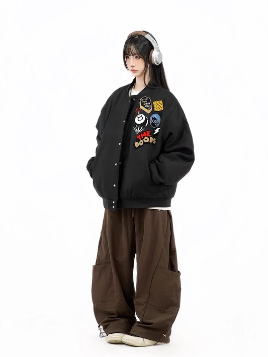 Simple Fashion Loose-fitting Large Pockets Design Street-style Long Casual Pants TP3241