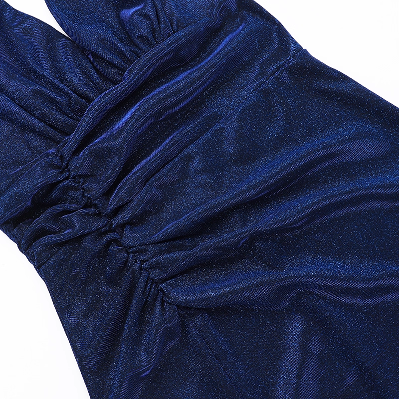 Vintage Shiny V-neck Halter Dress Mermaid Long High Slit Summer Dresses Prom Dress Evening Dress TP4358