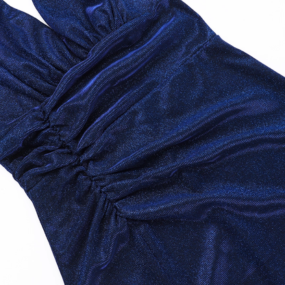 Vintage Shiny V-neck Halter Dress Mermaid Long High Slit Summer Dresses Prom Dress Evening Dress TP4358