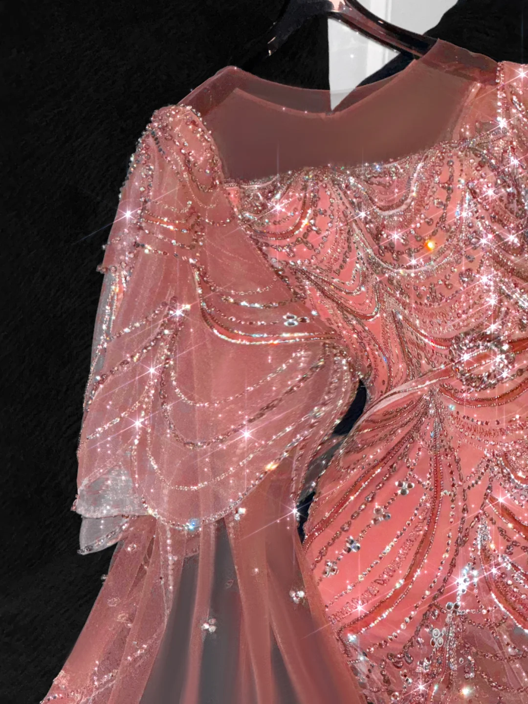 Gorgeous Shiny Orange Beaded Sequined Design Mermaid Prom Dress Evening Dress TP4216