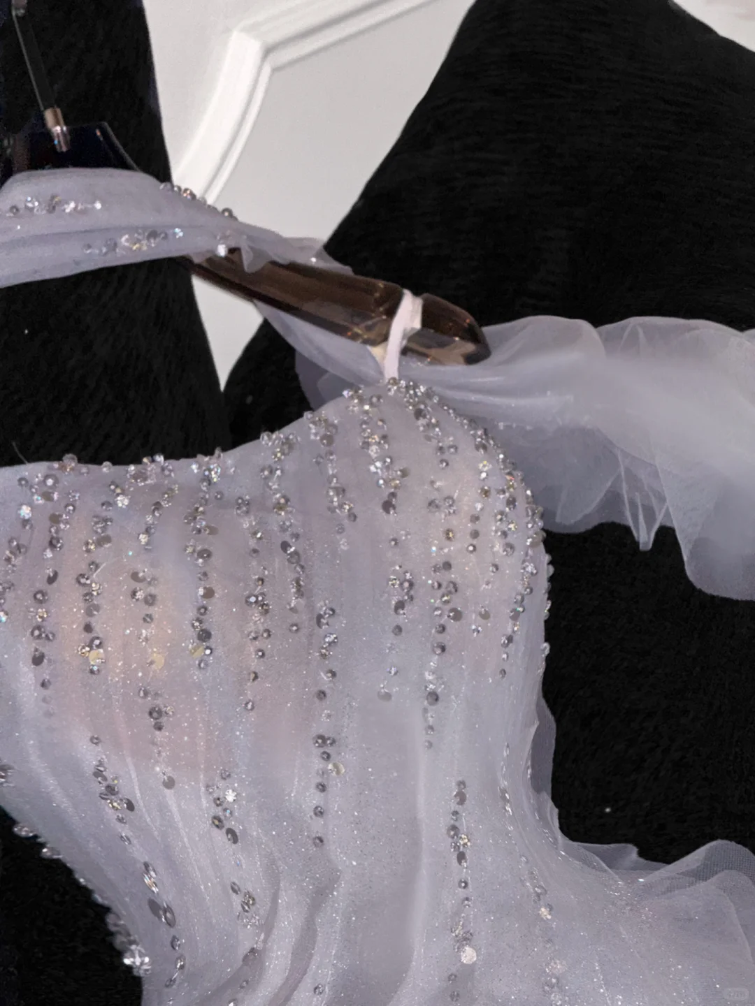 Fashion Sparkling White Beaded Sequin Mermaid Elegant Tulle Evening Dress Prom Dresses TP4158