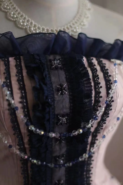 Chic Pink 3D Floral Applique A-Line Strapless Long Quinceanera Ball Gown TP5221