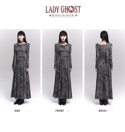 New Simple Fashion Gray Design Long-sleeved Dress TP2949