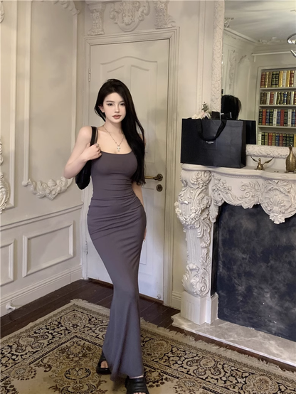 Simple Fashion Mermaid Design A-line Spaghetti Strap Dress TP3423
