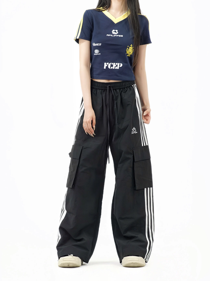 Vintage Loose-fitting Striped Design Street-style Long Casual Pants TP3231
