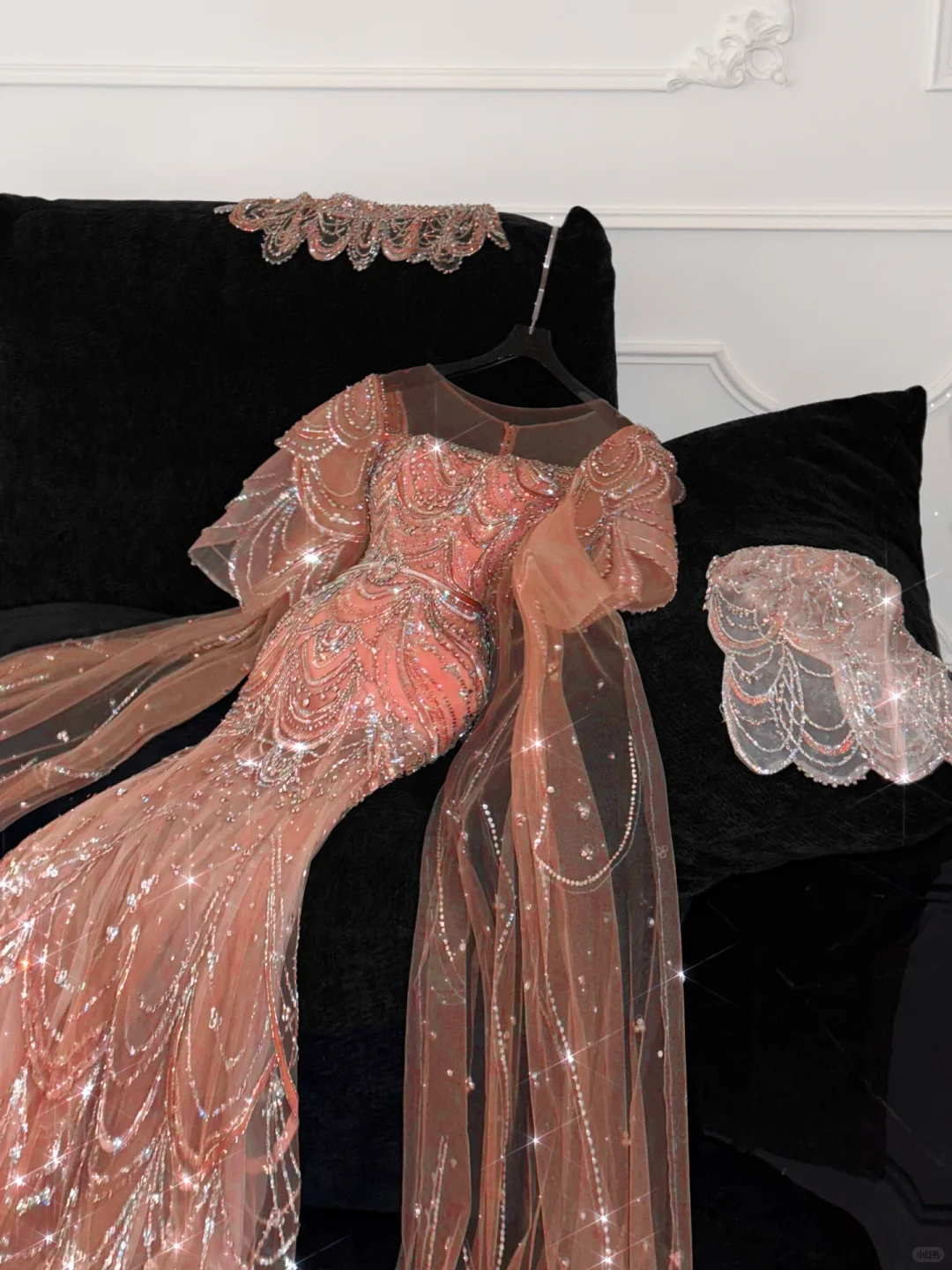 Gorgeous Shiny Orange Beaded Sequined Design Mermaid Prom Dress Evening Dress TP4216