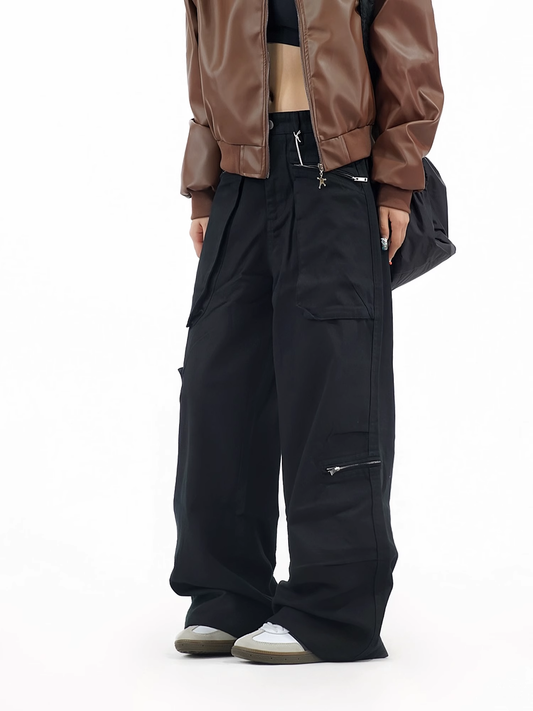 New Fashion Loose-fitting Large Pocket Design Street-style Long Casual Pants TP3239