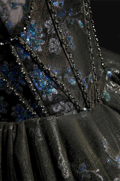 Fashion Sequined Floral Design A-line Sweetheart Tulle Short Spaghetti Strap Homecoming Dress TP3576
