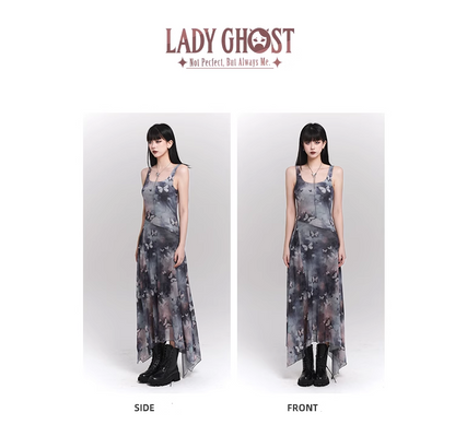 Simple Fashion Butterfly Pattern Design Sense Spaghetti Strap Dress TP2930