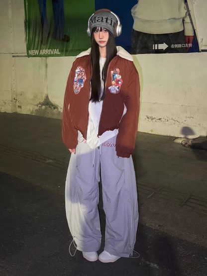 New Fashion Loose-fitting Letter Embroidery Design Street-style Long Casual Pants TP3233