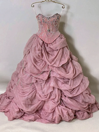 Glamorous Ombre Blue Floral Halter Neck Ruffled Tulle 3D Roses Sweet 15 Quinceanera Ball Gown TP5490