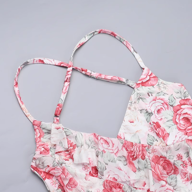 New Simple Fashion Floral Spaghetti Strap Dress TP2891