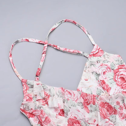 New Simple Fashion Floral Spaghetti Strap Dress TP2891