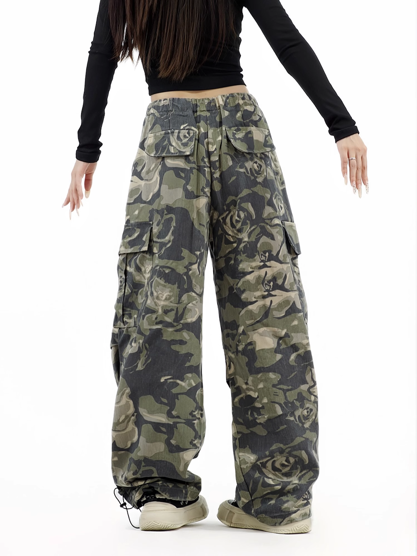 New Fashion Loose-fitting Camouflage Green Design Long Casual Pants TP3226