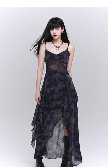 Fashion Design Sense Long Black Spaghetti Strap Dress TP2921