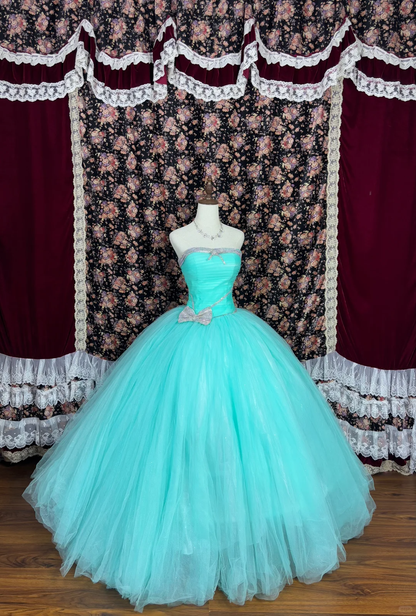 Gorgeous Shiny Beaded Sweet 16 Quinceanera Strapless A-Line Floor-length Prom Dress Evening Dress Ball Gown TP4394