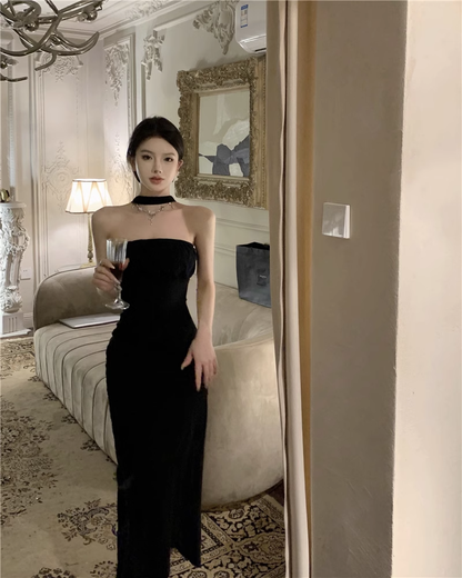 New Fashion Dress Back Bow Design Slim Halter Dress TP2996