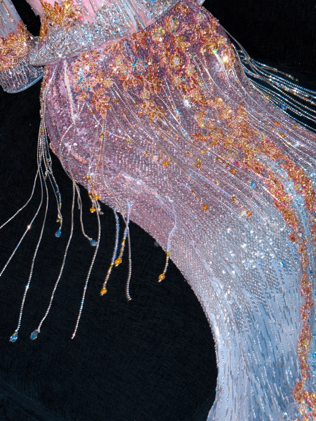 Fashion Sparkling Beaded Sequin Mermaid Elegant Chiffon Evening Dress Prom Dresses TP4157