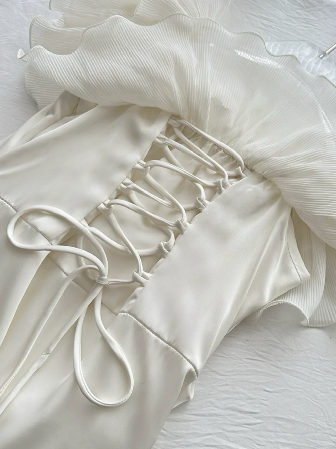 Vintage Ivory Strapless Prom Dress Sheath Ruffled Evening Gown Chiffon Party Dress Long Formal Dress TP4892