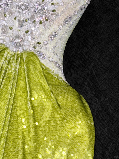 Sparkling Green Sequined Design Elegant Mermaid Prom Dress Evening Dress TP4214