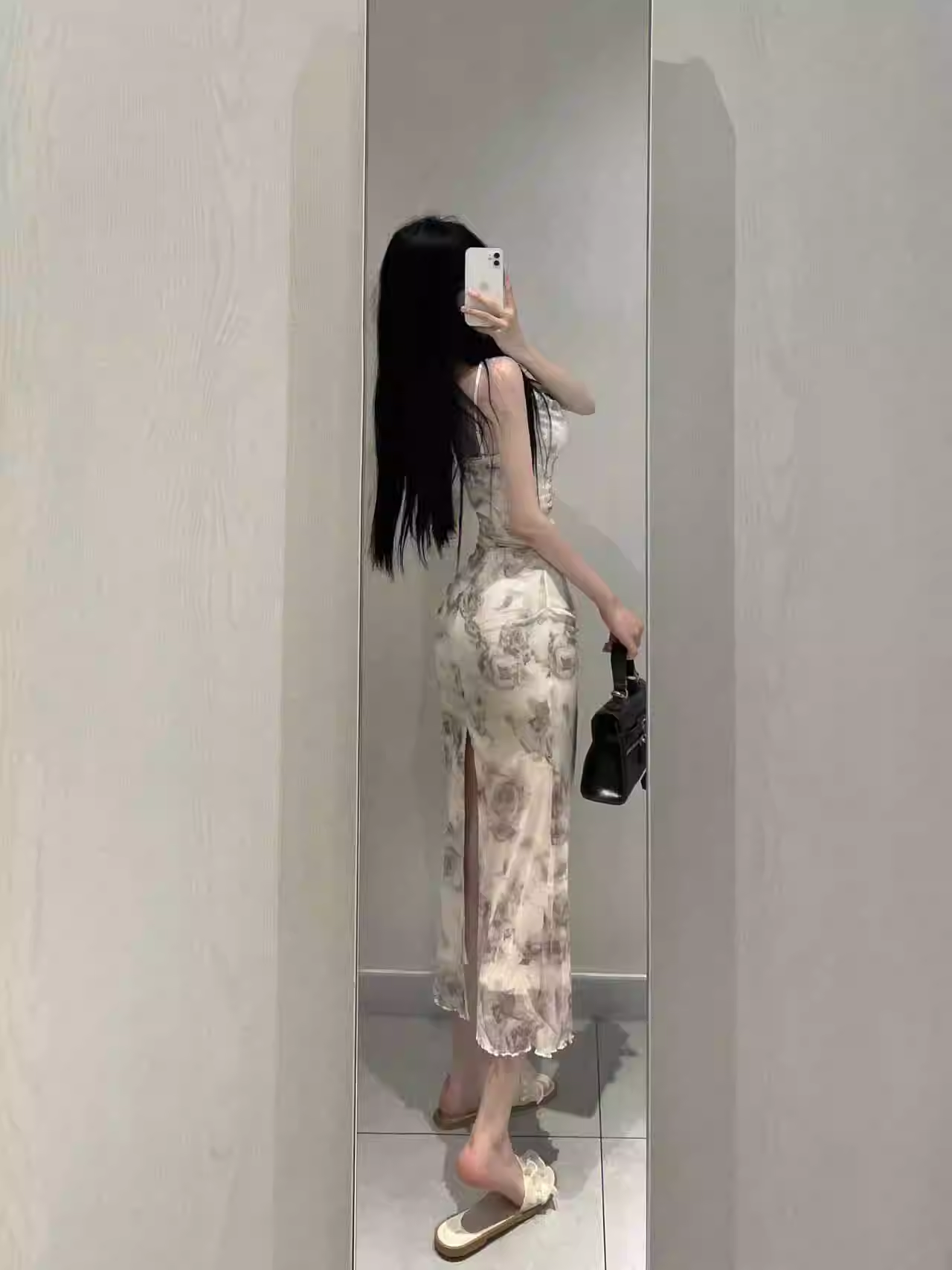 New Fashion Rose Floral Design A-line Sleeveless Spaghetti Strap Dress TP3283