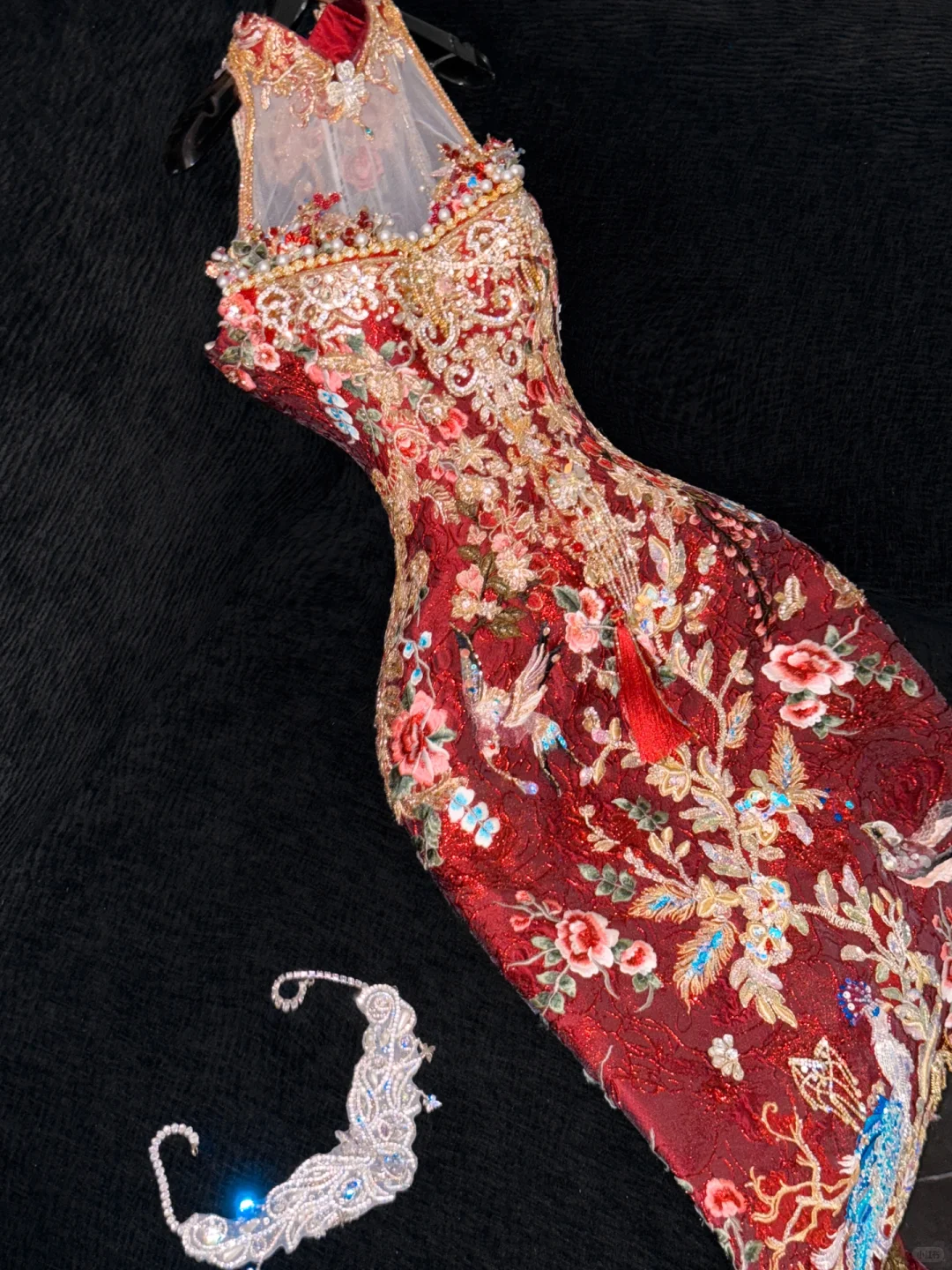 Gorgeous Sparkling Beaded Sequin Mermaid Design Exquisite Embroidery Evening Dress Prom Dresses TP4163