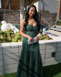 Green Mermaid Heart Neck Strapless Sequined Tulle Long Prom Dresses TP1735
