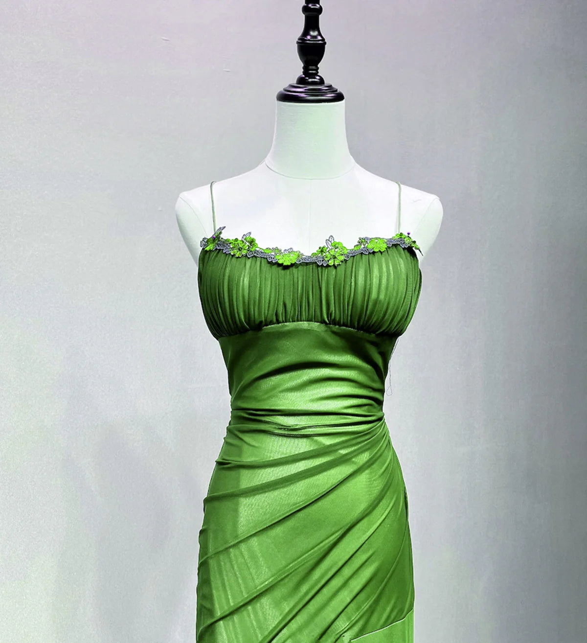 Green Spandex Straps Formal Dress, Green Evening Dress Prom Dress TP1086