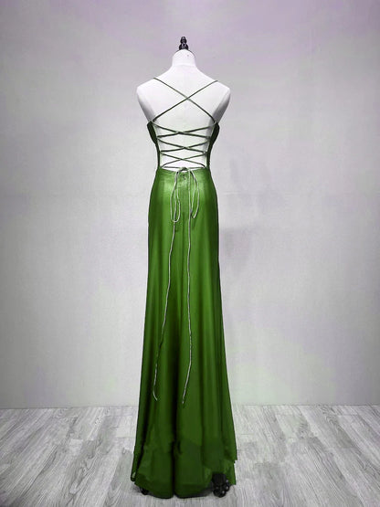 Green Spandex Straps Formal Dress, Green Evening Dress Prom Dress TP1086